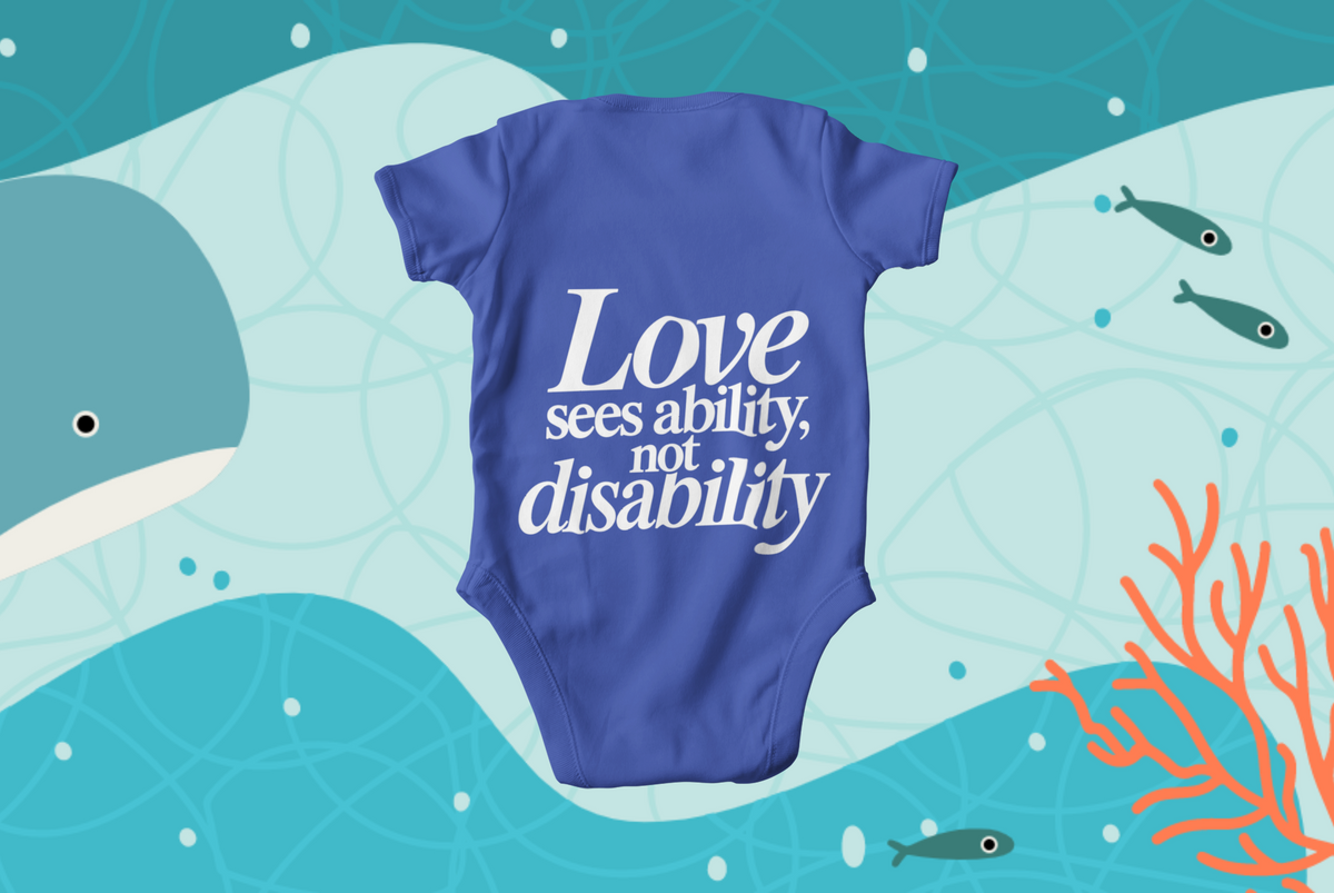 Love sees ability, not disability Baby Bodysuit