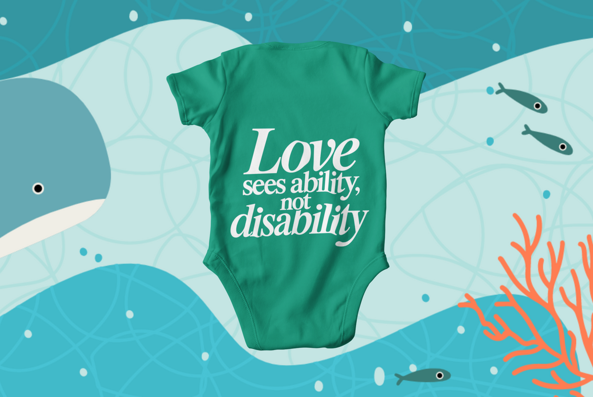 Love sees ability, not disability Baby Bodysuit