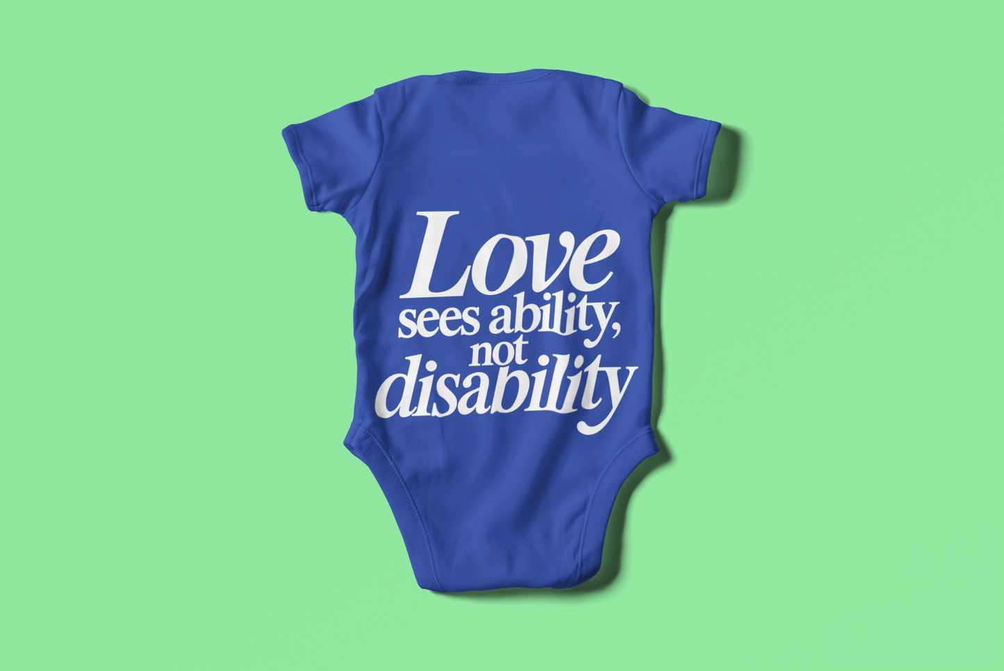 Love sees ability, not disability Baby Bodysuit