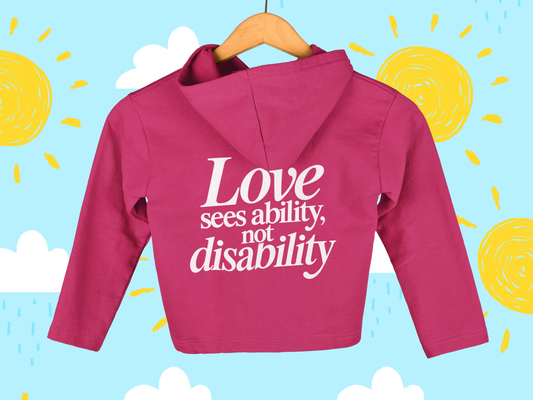 Love sees ability, not disability Youth Hoodie
