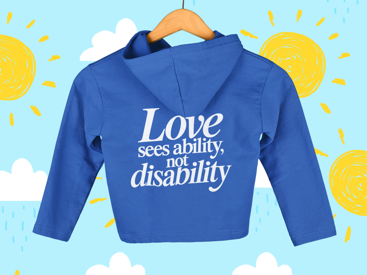 Love sees ability, not disability Youth Hoodie